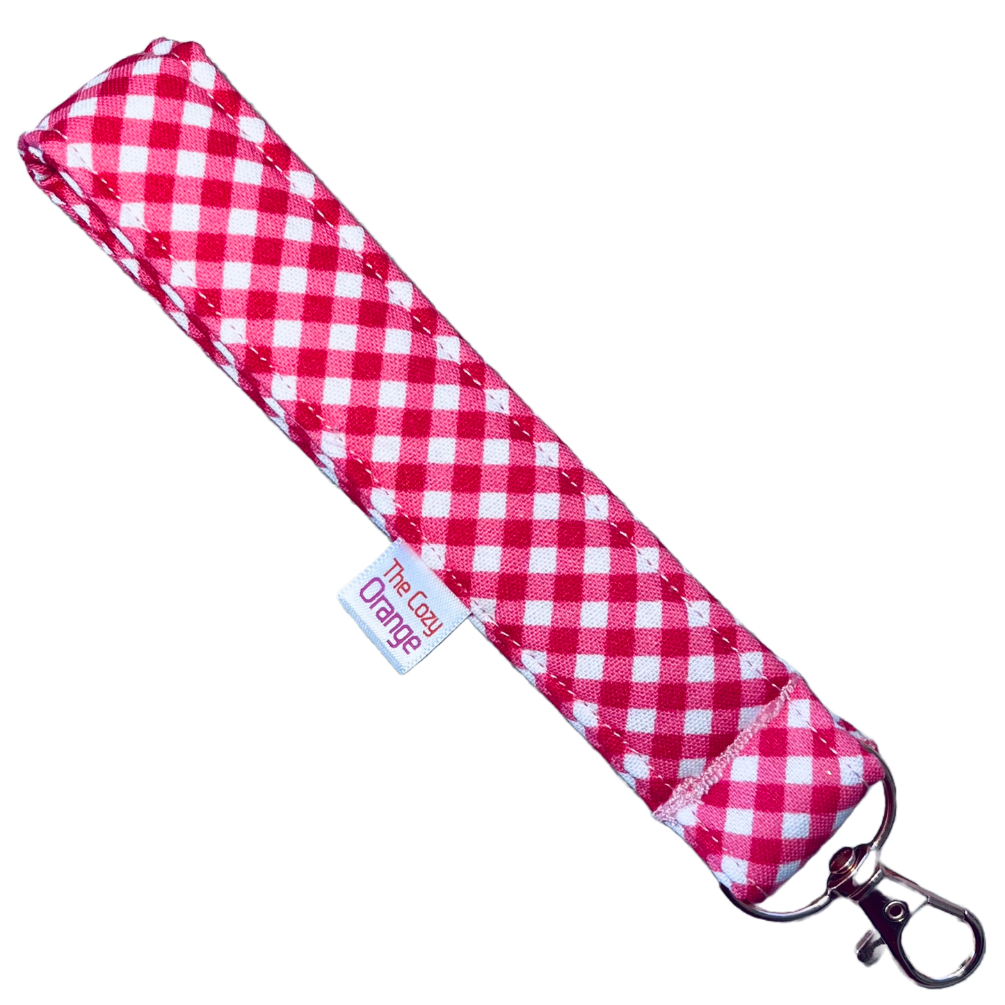 Hot Pink Gingham Key Wristlet