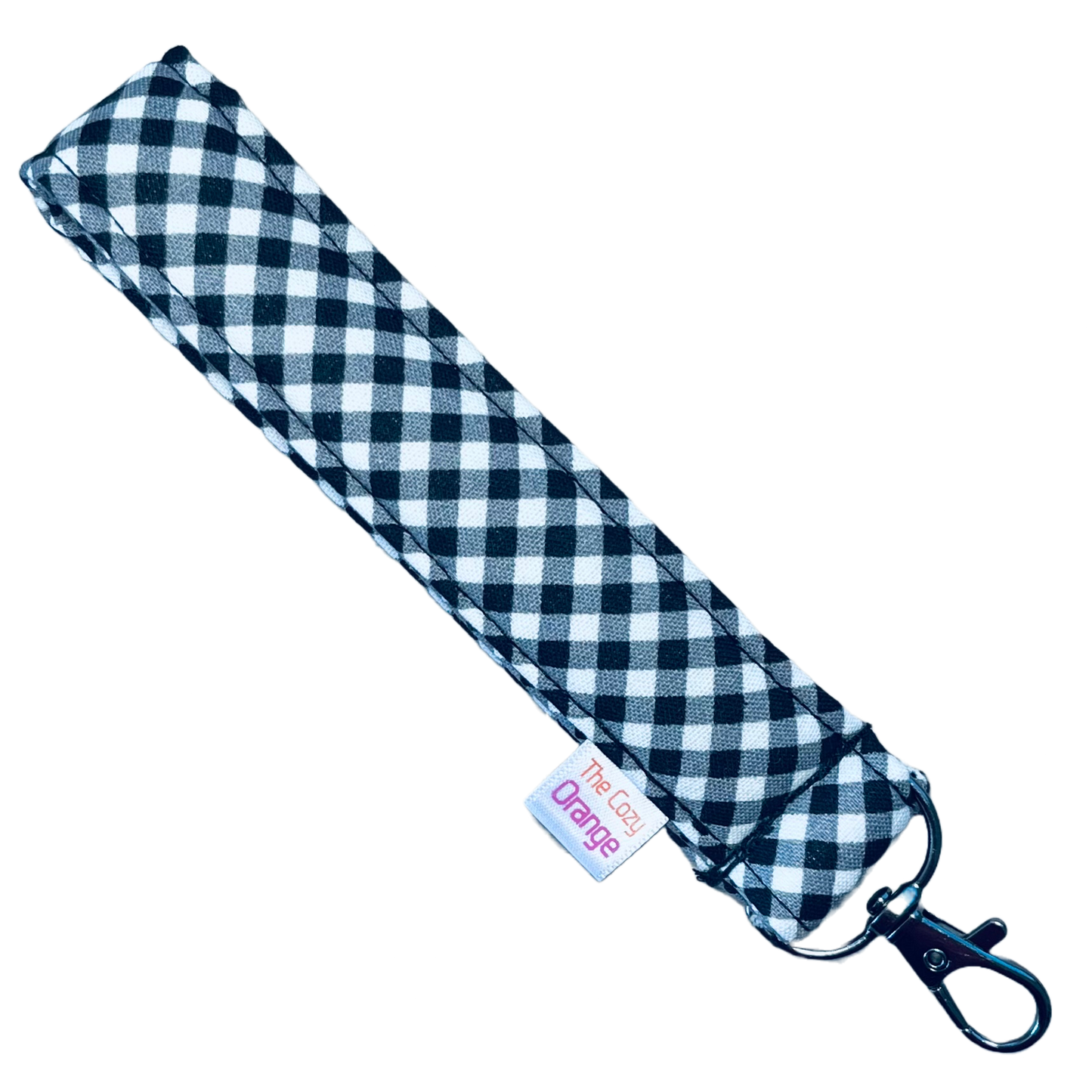 Black Gingham Key Wristlet